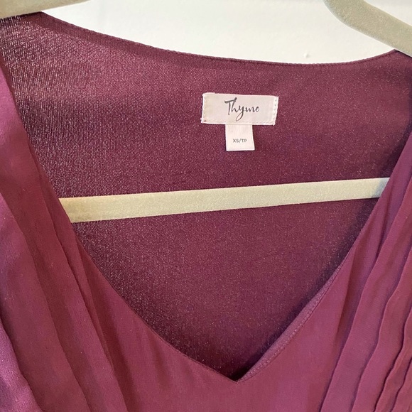 Thyme Maternity Maroon Nursing Dress - Picture 3 of 7